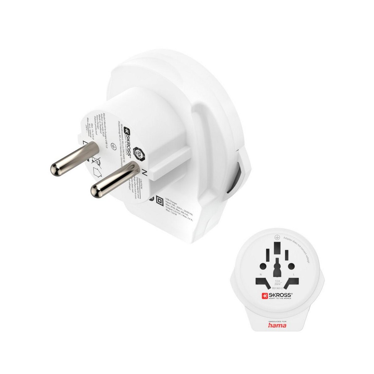 Adaptery podróżne z logo – adapter podróżny skross for hama usb VH049-02_AAA02 Adapter podróżny Skross for Hama USB VH049-02_AAA02