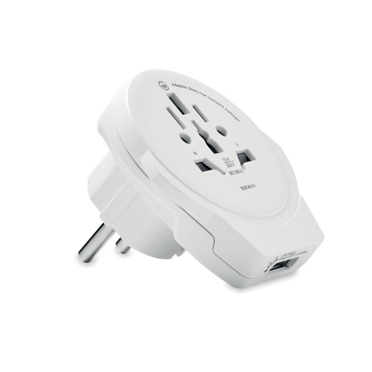 Adaptery podróżne z logo – adapter z usb world to europe world to europe mo6881-06 Adapter z USB World to Europe WORLD TO EUROPE mo6881-06