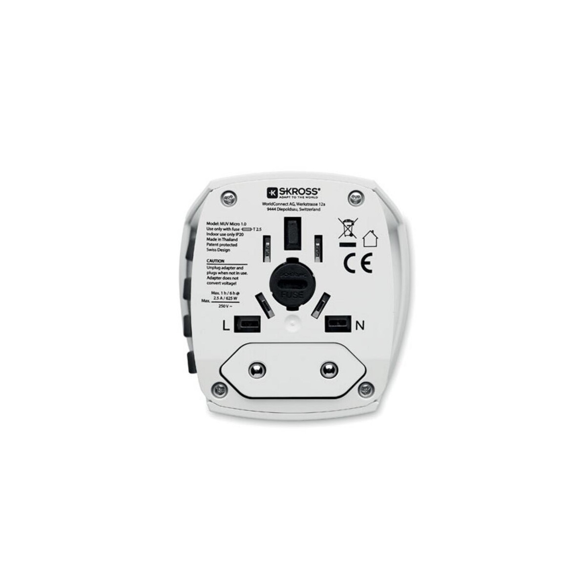 Adaptery podróżne z logo – muv micro. 2-pole muv micro mo8841-06-back MUV micro. 2-pole MUV MICRO mo8841-06-back