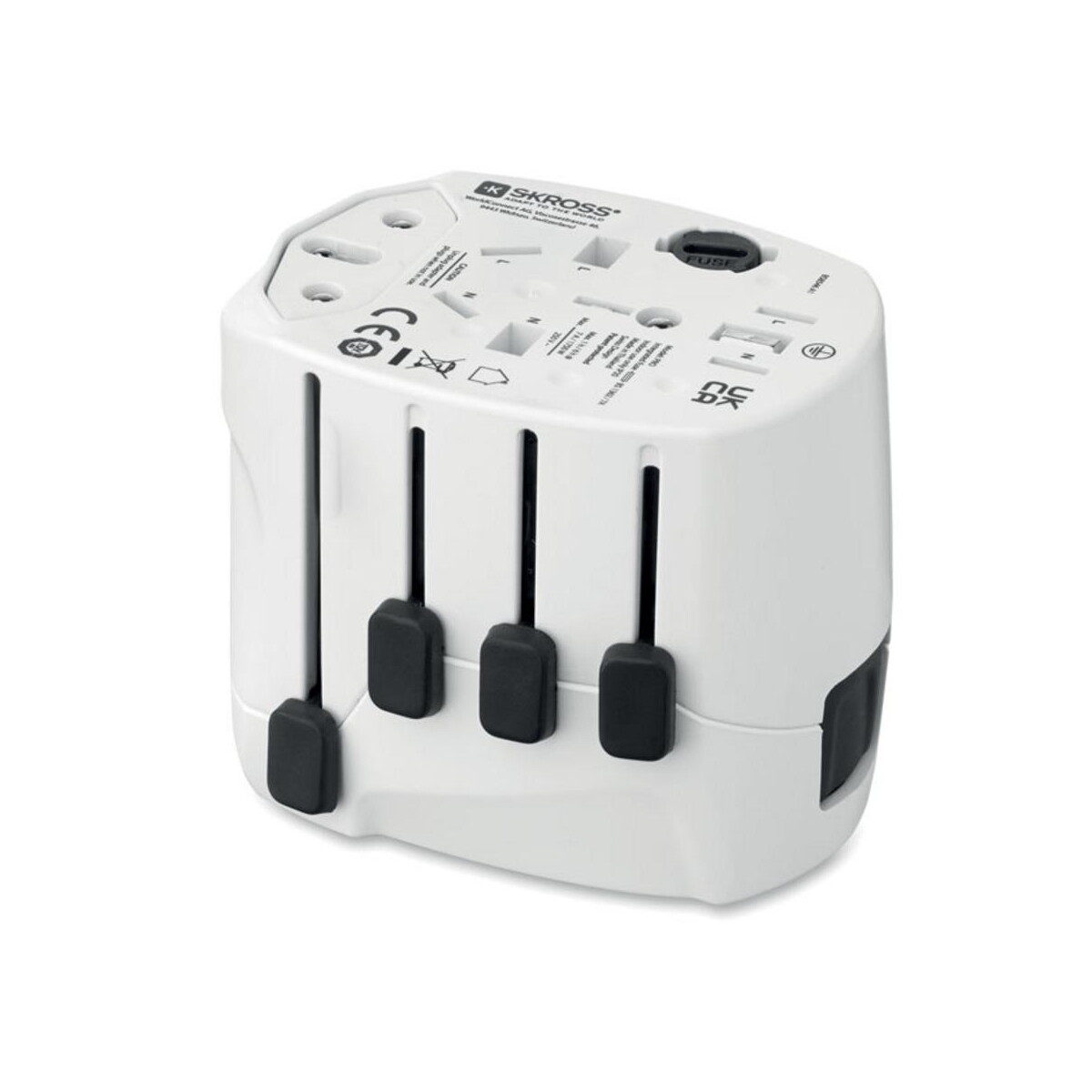 Adaptery podróżne z logo – skross® pro 3-biegunowy pro 3-pole mo2982-06-side SKROSS® PRO 3-biegunowy PRO 3-POLE mo2982-06-side