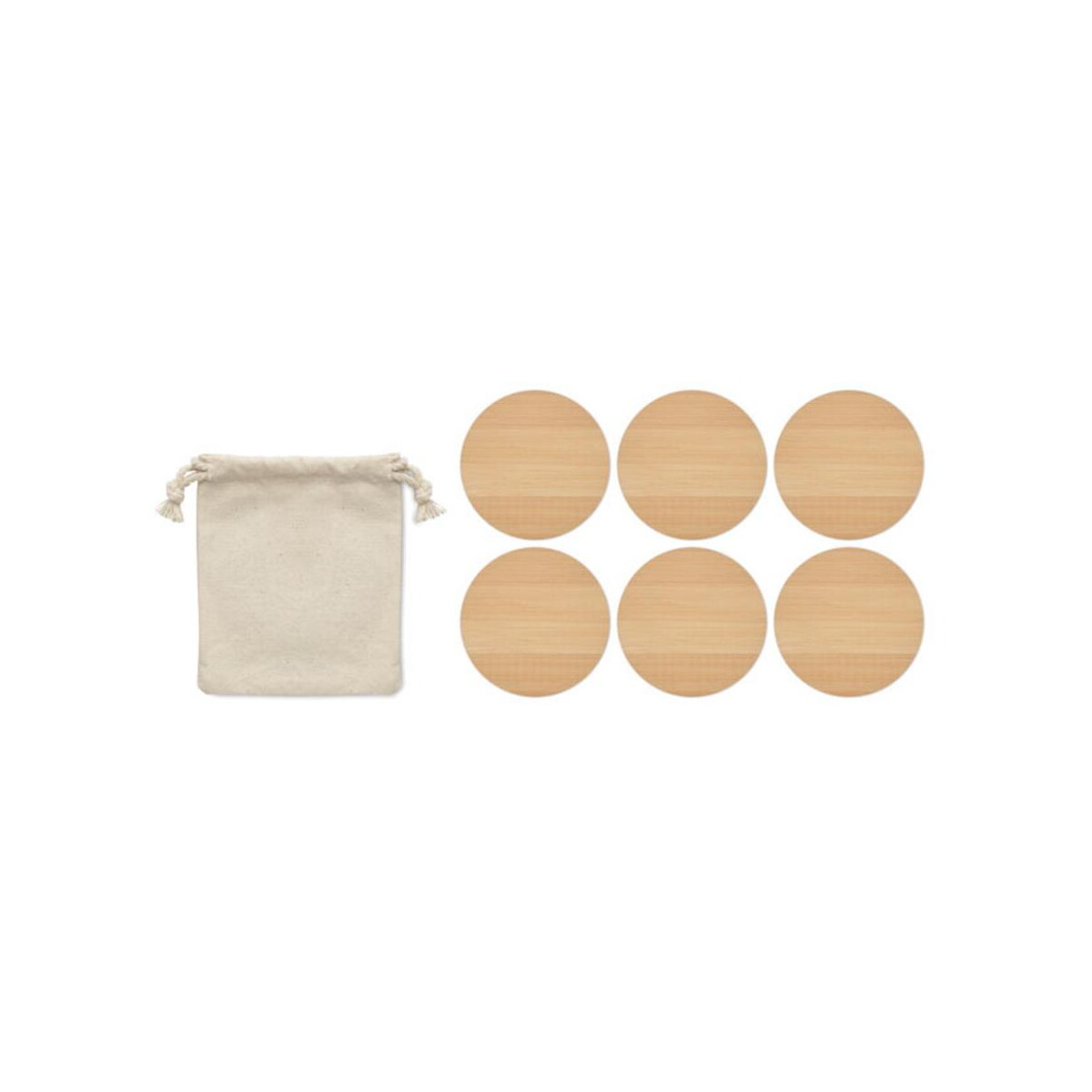 Akcesoria do kuchni z logo – zestaw 6 bambusowych podstawek bayin set mo6601-40-side Zestaw 6 bambusowych podstawek BAYIN SET mo6601-40-side