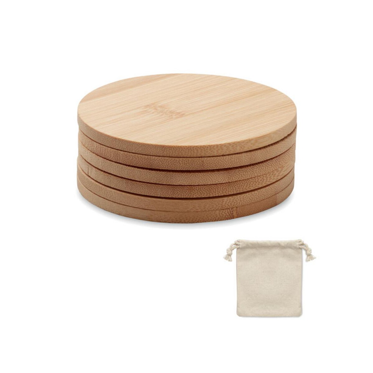 Akcesoria do kuchni z logo – zestaw 6 bambusowych podstawek bayin set mo6601-40 Zestaw 6 bambusowych podstawek BAYIN SET mo6601-40