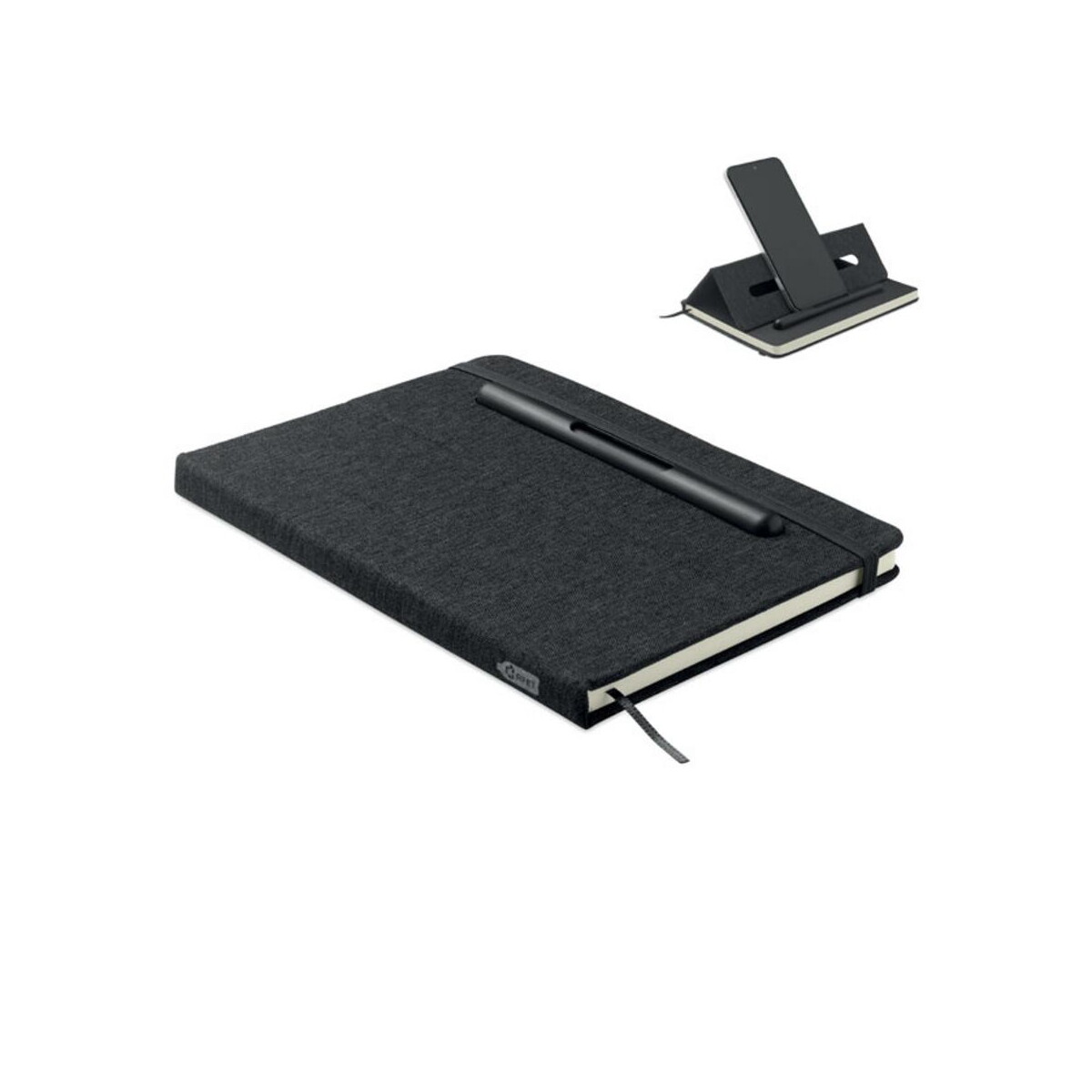 Akcesoria do smartfonów z logo – notes a5 z podstawką na tel. rinbook mo2687-03 Notes A5 z podstawką na tel. RINBOOK mo2687-03