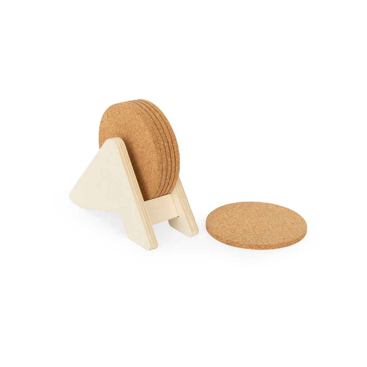 Artykuły do domu z logo – plycork. stojak ze sklejki z 6 korkowymi podstawkami 94368_160-a PLYCORK. Stojak ze sklejki z 6 korkowymi podstawkami 94368_160-a
