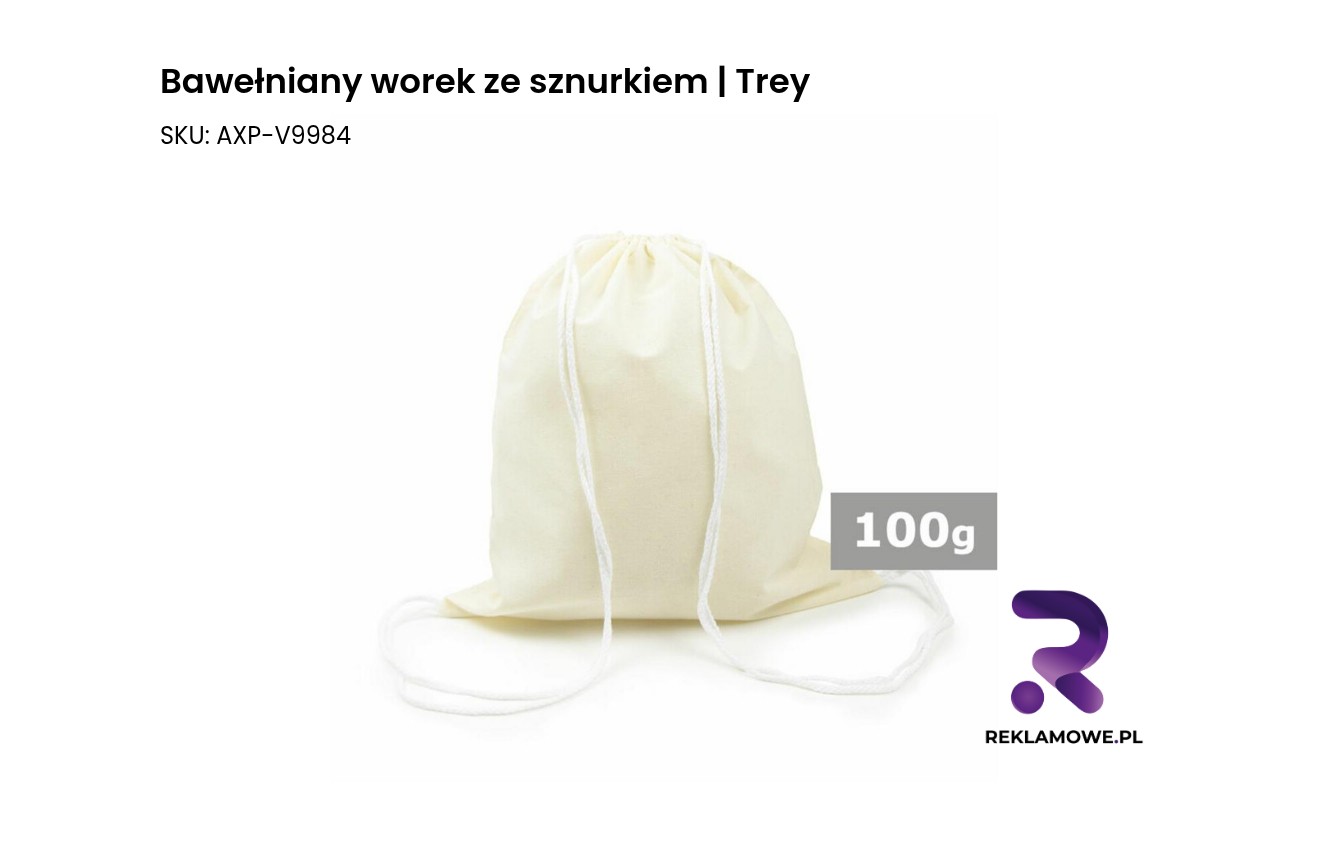 Bawełniany worek ze sznurkiem | Trey Bawełniany worek ze sznurkiem Trey
