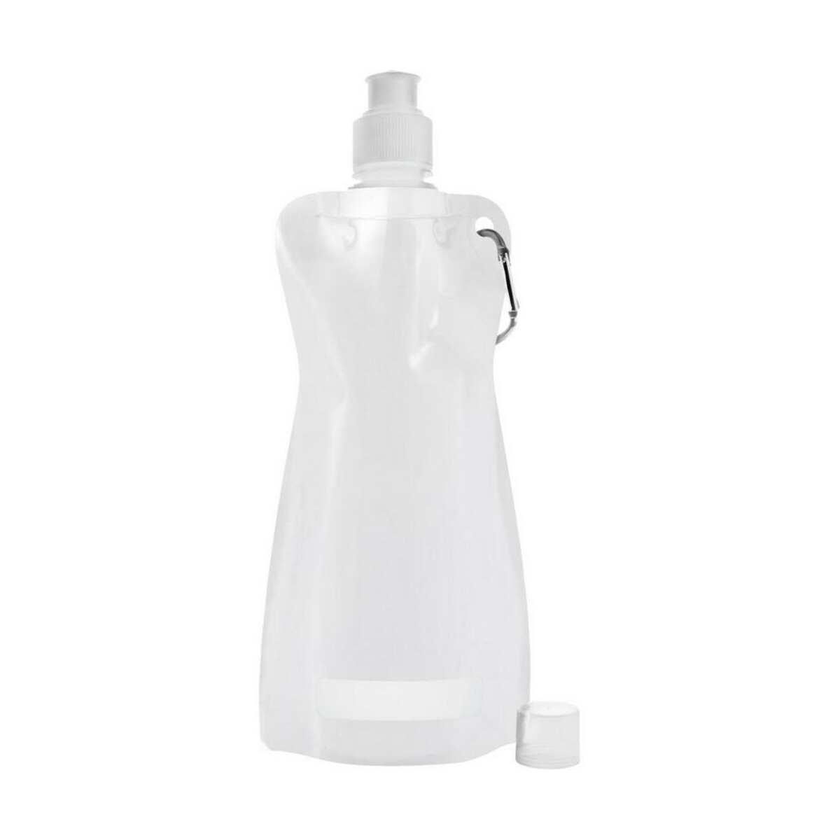 Bidony z logo – składany bidon 420 ml z karabińczykiem V6503-02_AAA01 Składany bidon 420 ml z karabińczykiem V6503-02_AAA01