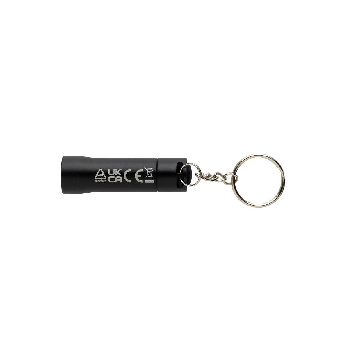 Breloki latarki z logo – brelok do kluczy z aluminium z recyklingu, latarka flash P514.0401__B_3 Brelok do kluczy z aluminium z recyklingu, latarka Flash P514.0401__B_3