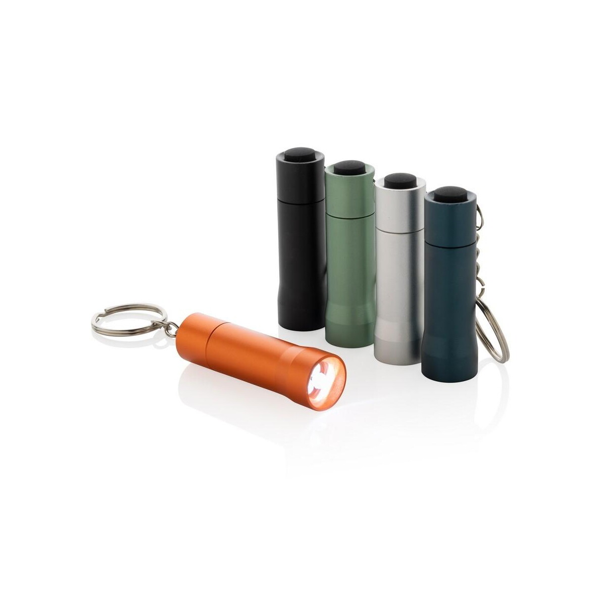 Breloki latarki z logo – brelok do kluczy z aluminium z recyklingu, latarka flash P514.0401__G_300 Brelok do kluczy z aluminium z recyklingu, latarka Flash P514.0401__G_300