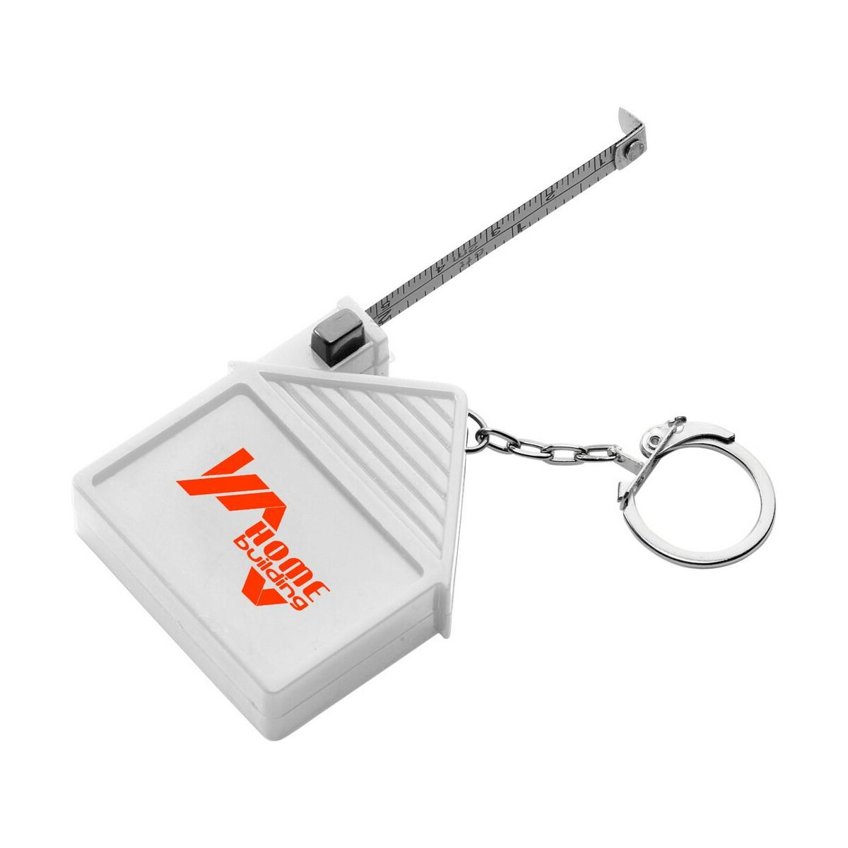 Breloki miarki z logo – brelok do kluczy „domek”, miara 2m V2088-02_ILG01 Brelok do kluczy
