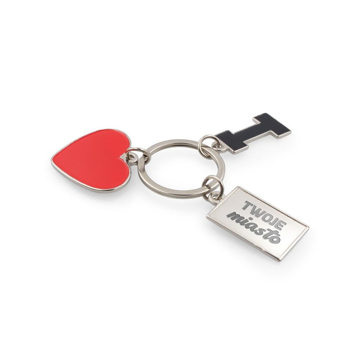 Brelok do kluczy "I love ..." z metalową plakietką | Lydus VA093-32_AAA01