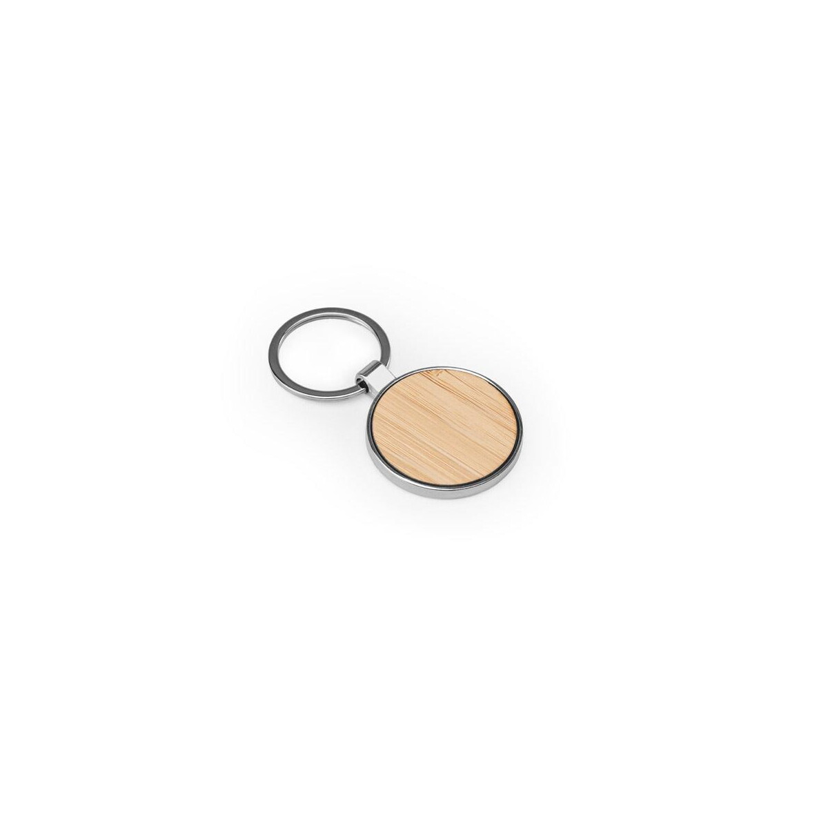 Breloki otwieracze z logo – gaston round. okrągły żelazny brelok z cynku i bambusa 95119_160 GASTON ROUND. Okrągły żelazny brelok z cynku i bambusa 95119_160