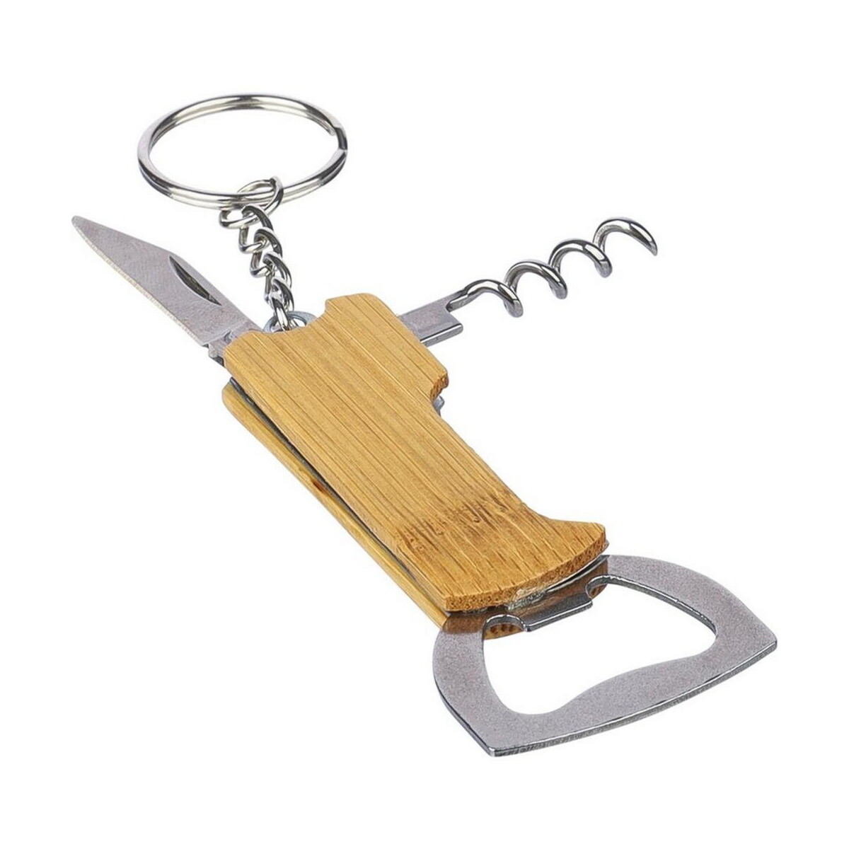 Breloki wielofunkcyjne z logo – bambusowy brelok do kluczy 3 w 1 VA418-16_AAA01 Bambusowy brelok do kluczy 3 w 1 VA418-16_AAA01