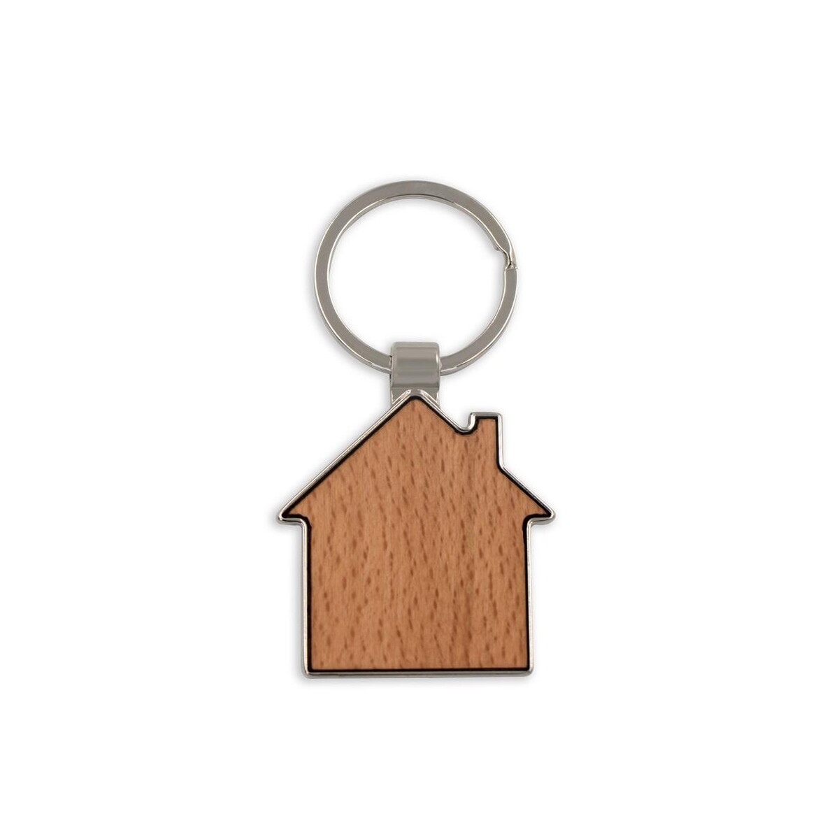 Breloki wielofunkcyjne z logo – brelok do kluczy „domek” | cedar V4836-17_AAB01 Brelok do kluczy