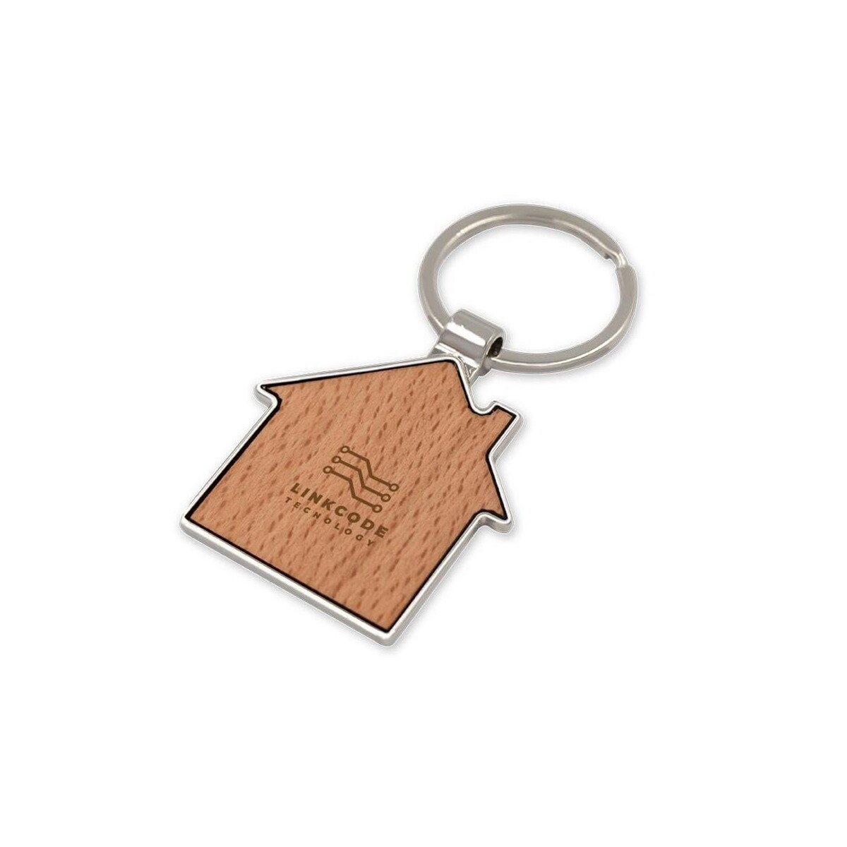 Breloki wielofunkcyjne z logo – brelok do kluczy „domek” | cedar V4836-17_ILG01 Brelok do kluczy
