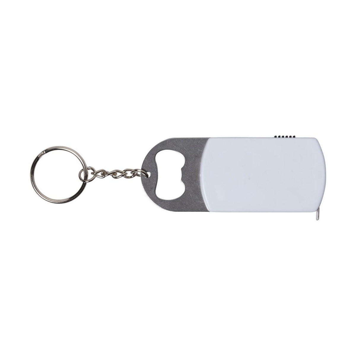Breloki wielofunkcyjne z logo – brelok do kluczy, lampka led, otwieracz do butelek, miara 1m V9458-02_AAB01 Brelok do kluczy, lampka LED, otwieracz do butelek, miara 1m V9458-02_AAB01