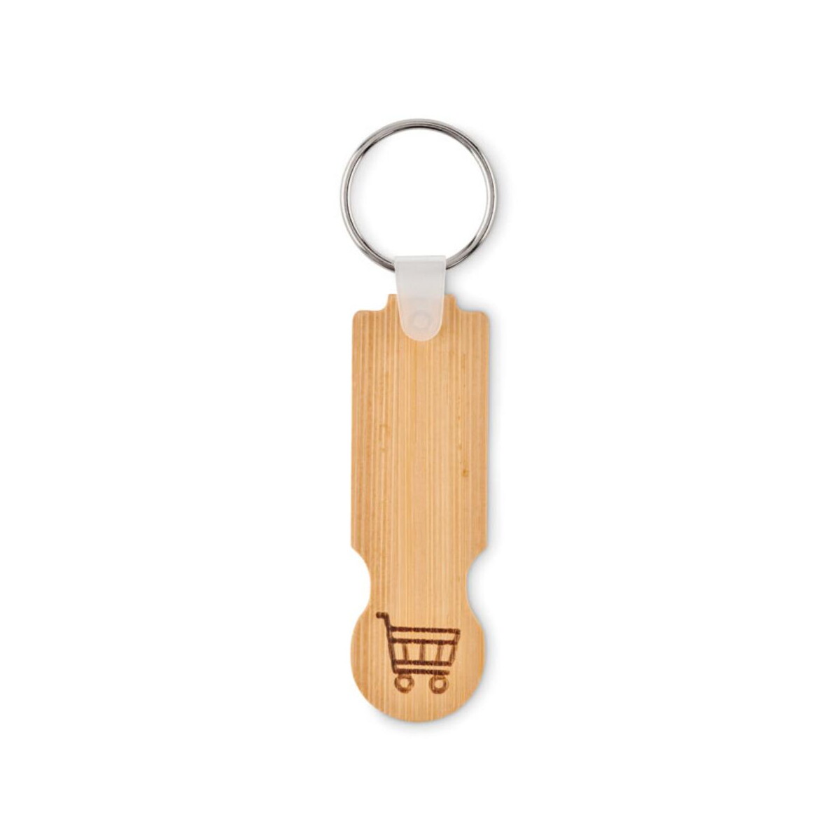 Breloki z żetonem z logo – bambusowy brelok z żetonem compras mo6797-40-side Bambusowy brelok z żetonem COMPRAS mo6797-40-side