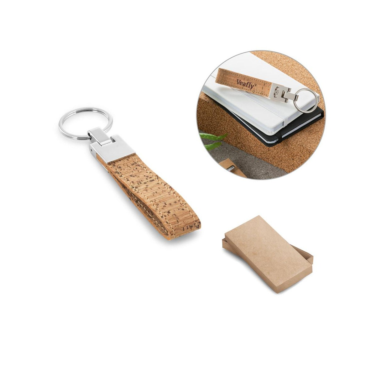 CORKS. Brelok wykonany z korka i metalu 93145_set
