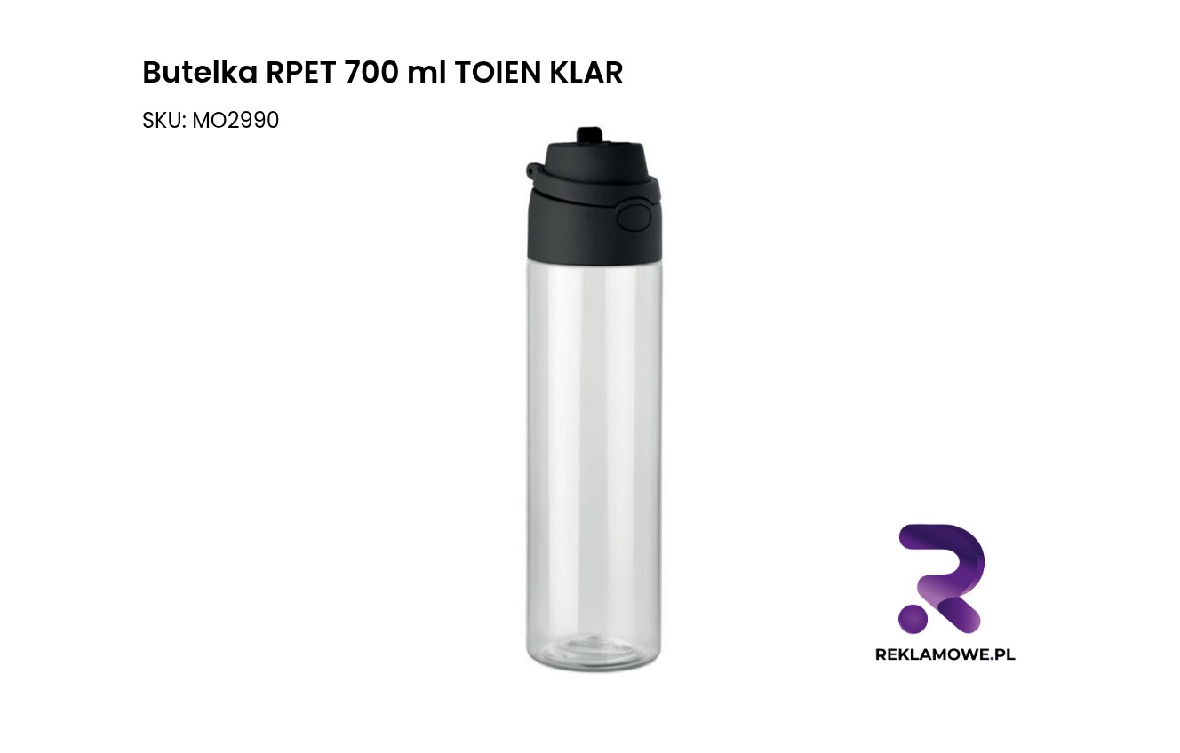 Butelka RPET 700 ml TOIEN KLAR Butelka RPET 700 ml TOIEN KLAR – lekka i ekologiczna butelka na napoje
