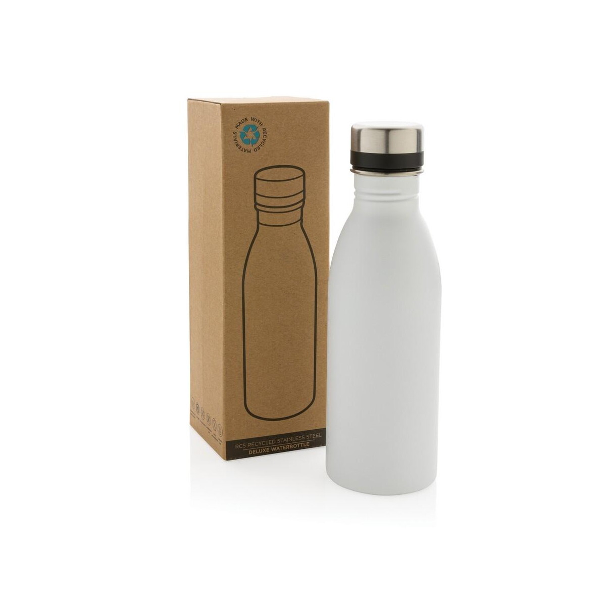 Butelki z logo – butelka sportowa 500 ml ze stali nierdzewnej z recyklingu P435.713__P_500 Butelka sportowa 500 ml ze stali nierdzewnej z recyklingu P435.713__P_500