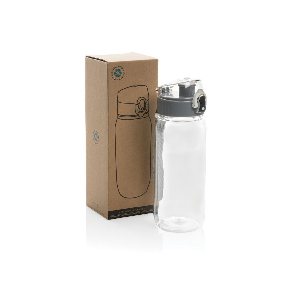 Butelki z logo – butelka sportowa 600 ml yide, rpet P437.000__P_500 Butelka sportowa 600 ml Yide, RPET P437.000__P_500