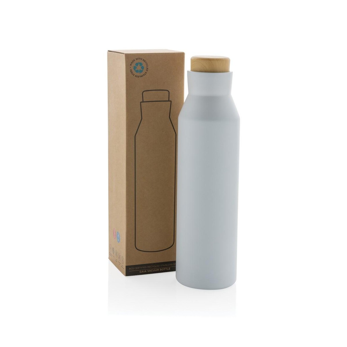 Butelki z logo – butelka termiczna 500 ml gaia, stal nierdzewna z recyklingu P435.523__P_500 Butelka termiczna 500 ml Gaia, stal nierdzewna z recyklingu P435.523__P_500