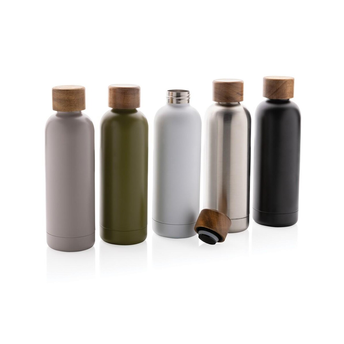 Butelki z logo – butelka termiczna 500 ml wood, stal nierdzewna z recyklingu P435.533__G_300 Butelka termiczna 500 ml Wood, stal nierdzewna z recyklingu P435.533__G_300