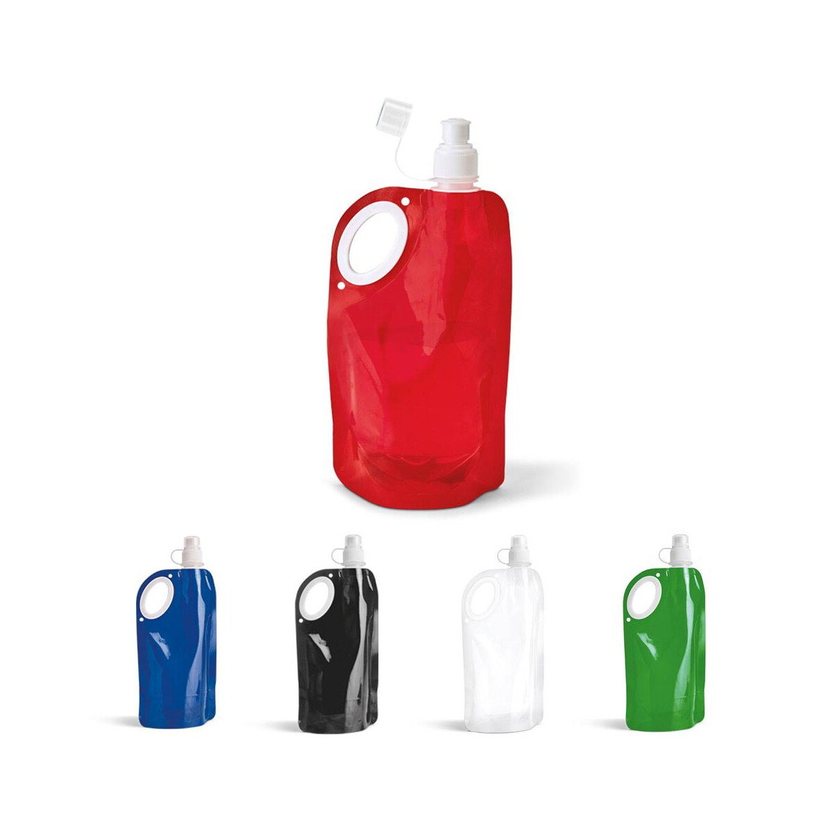 Butelki z logo – hike. składana butelka z pet, pa i pe 750 ml 94685_set HIKE. Składana butelka z PET, PA i PE 750 ml 94685_set