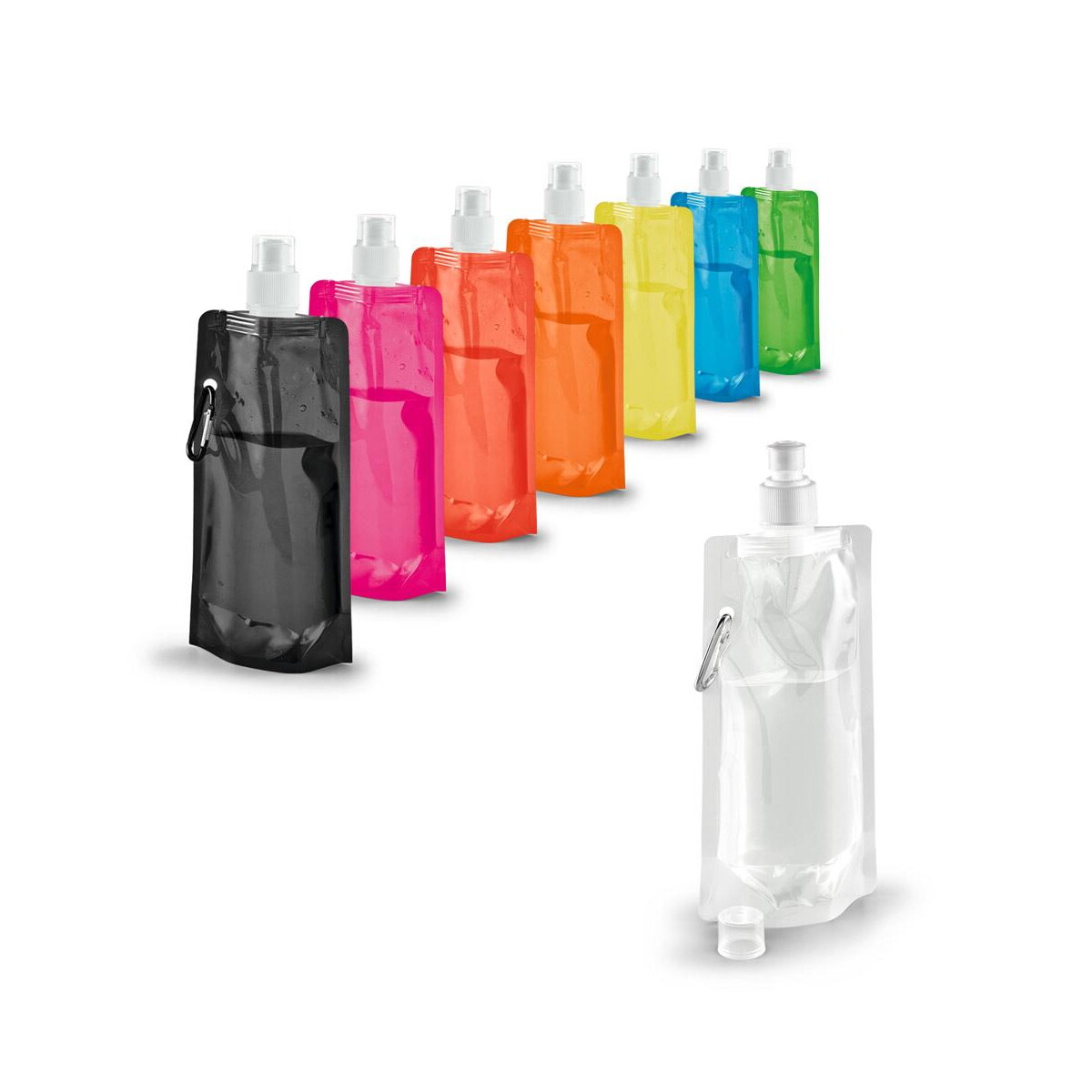 Butelki z logo – kwill. składana butelka pe 460 ml 94612_set KWILL. Składana butelka PE 460 ml 94612_set