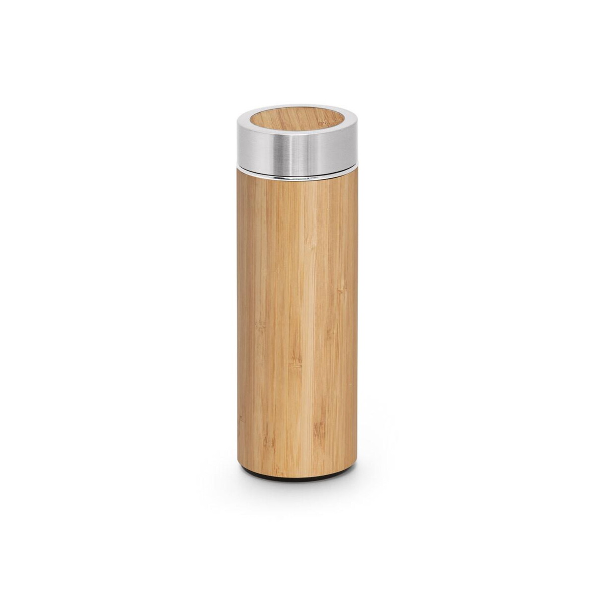 Butelki z logo – naturel. butelka termiczna z bambusa i stali nierdzewnej (90% z recyklingu) 430 ml 94683_160 NATUREL. Butelka termiczna z bambusa i stali nierdzewnej (90% z recyklingu) 430 ml 94683_160