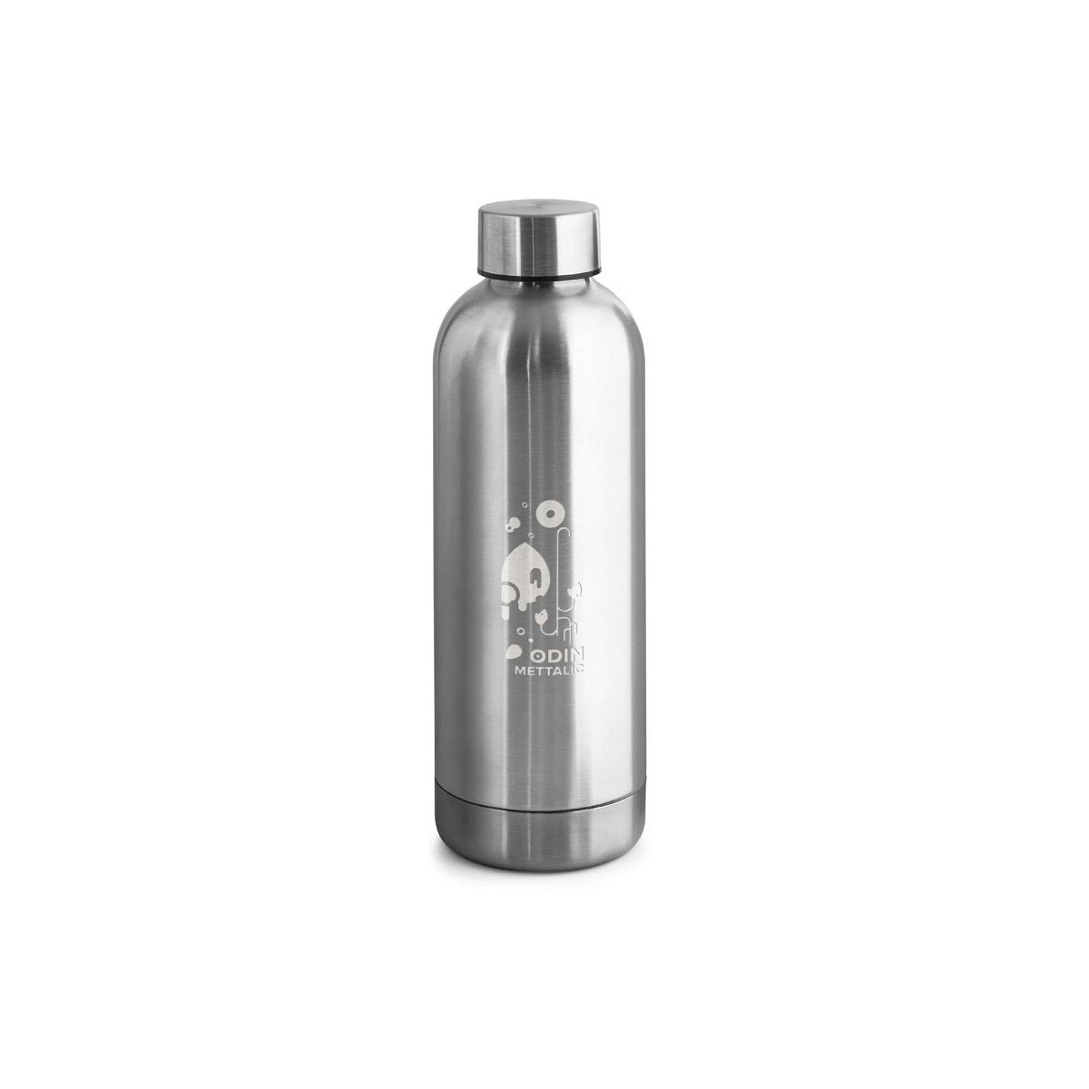 Butelki z logo – odin mettalic. butelka z 90% stali nierdzewnej pochodzącej z recyklingu 550 ml 94288_127-logo ODIN METTALIC. Butelka z 90% stali nierdzewnej pochodzącej z recyklingu 550 mL 94288_127-logo
