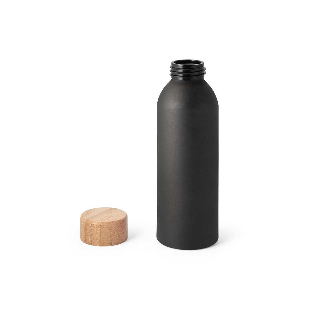 Butelki z logo – queta. aluminiowa butelka z bambusową pokrywką 550 ml 94250_103-c QUETA. Aluminiowa butelka z bambusową pokrywką 550 ml 94250_103-c