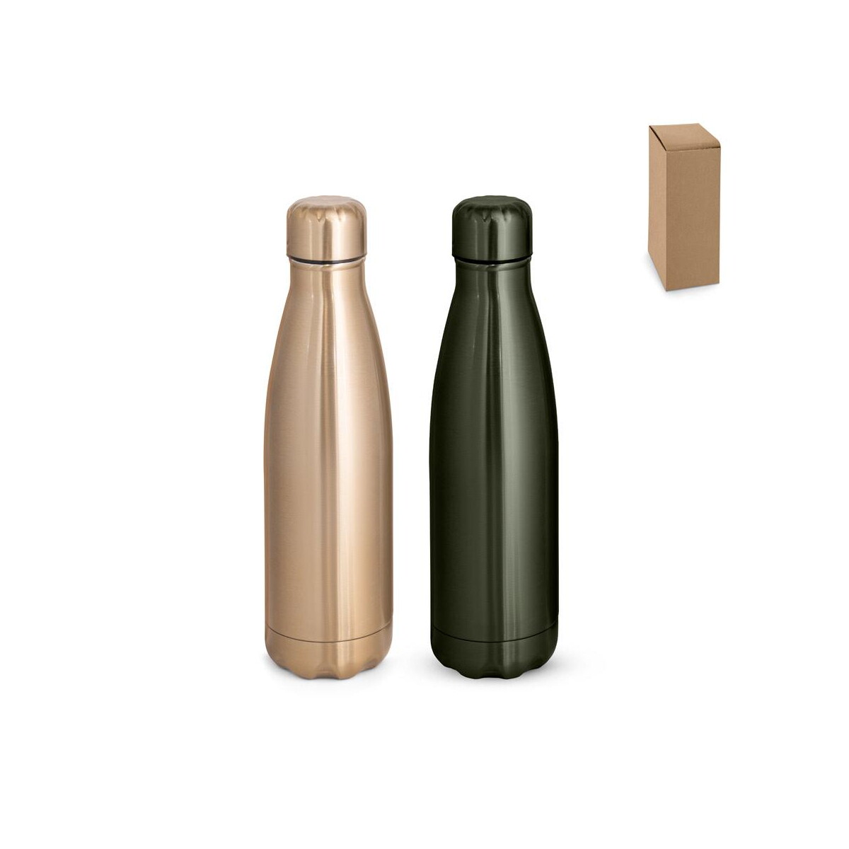 Butelki z logo – show metallic. butelka ze stali nierdzewnej z matowym metalicznym wykończeniem 510 ml 94335_set SHOW METALLIC. Butelka ze stali nierdzewnej z matowym metalicznym wykończeniem 510 ml 94335_set
