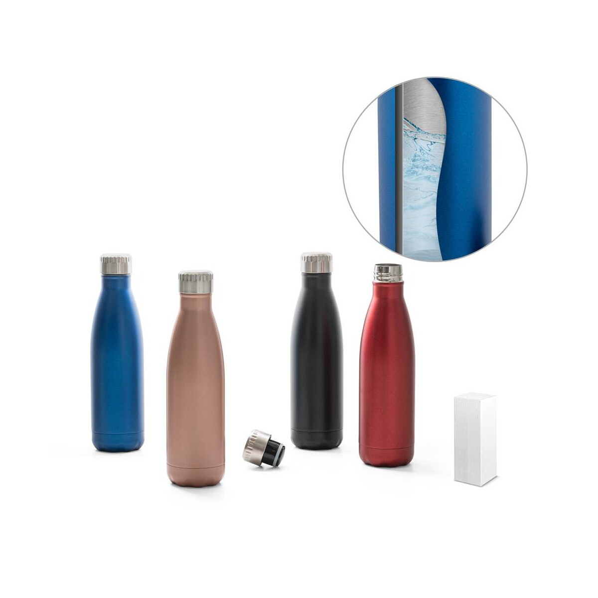Butelki z logo – show satin. butelka ze stali nierdzewnej 500 ml 94771_set SHOW SATIN. Butelka ze stali nierdzewnej 500 mL 94771_set