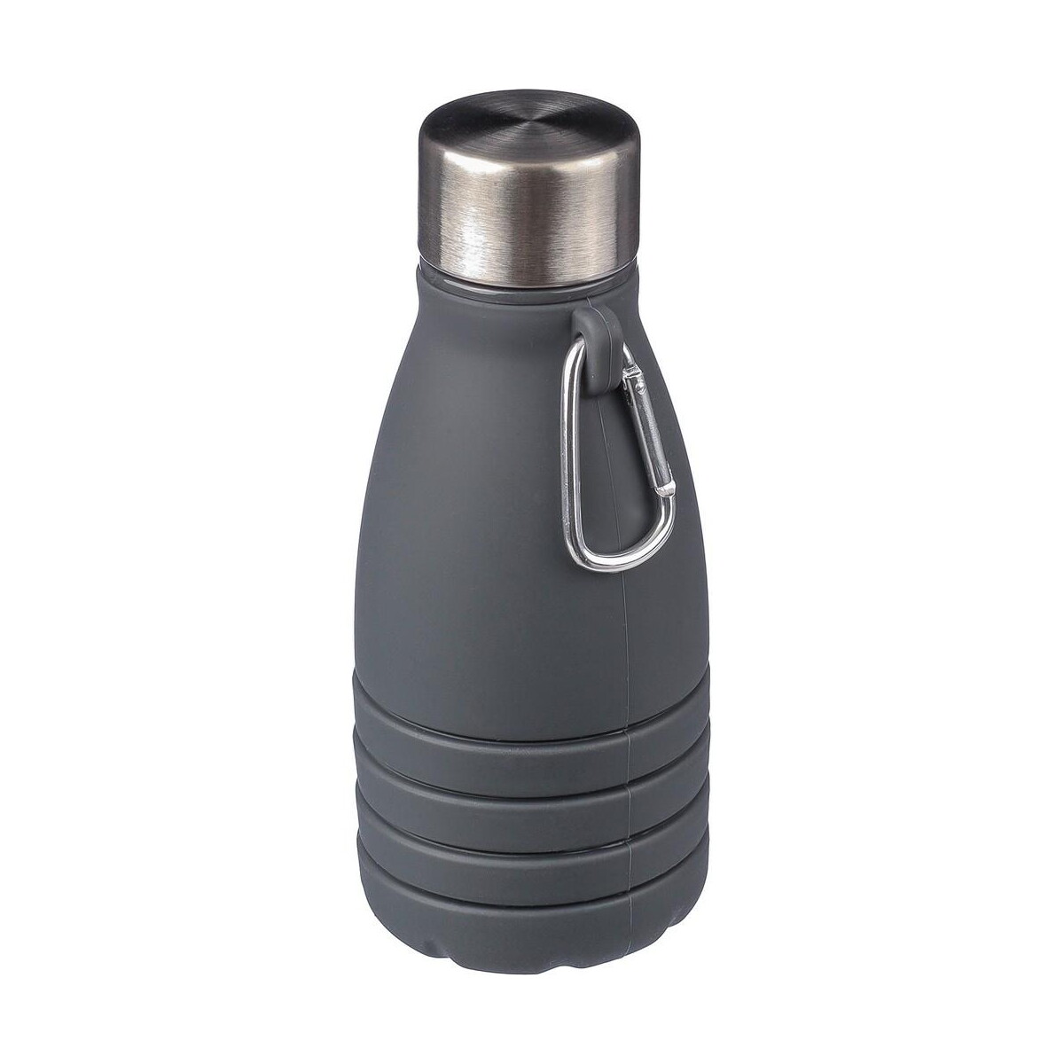 Butelki z logo – składana butelka sportowa 550 ml z karabińczykiem VA459-03_AAA02 Składana butelka sportowa 550 ml z karabińczykiem VA459-03_AAA02