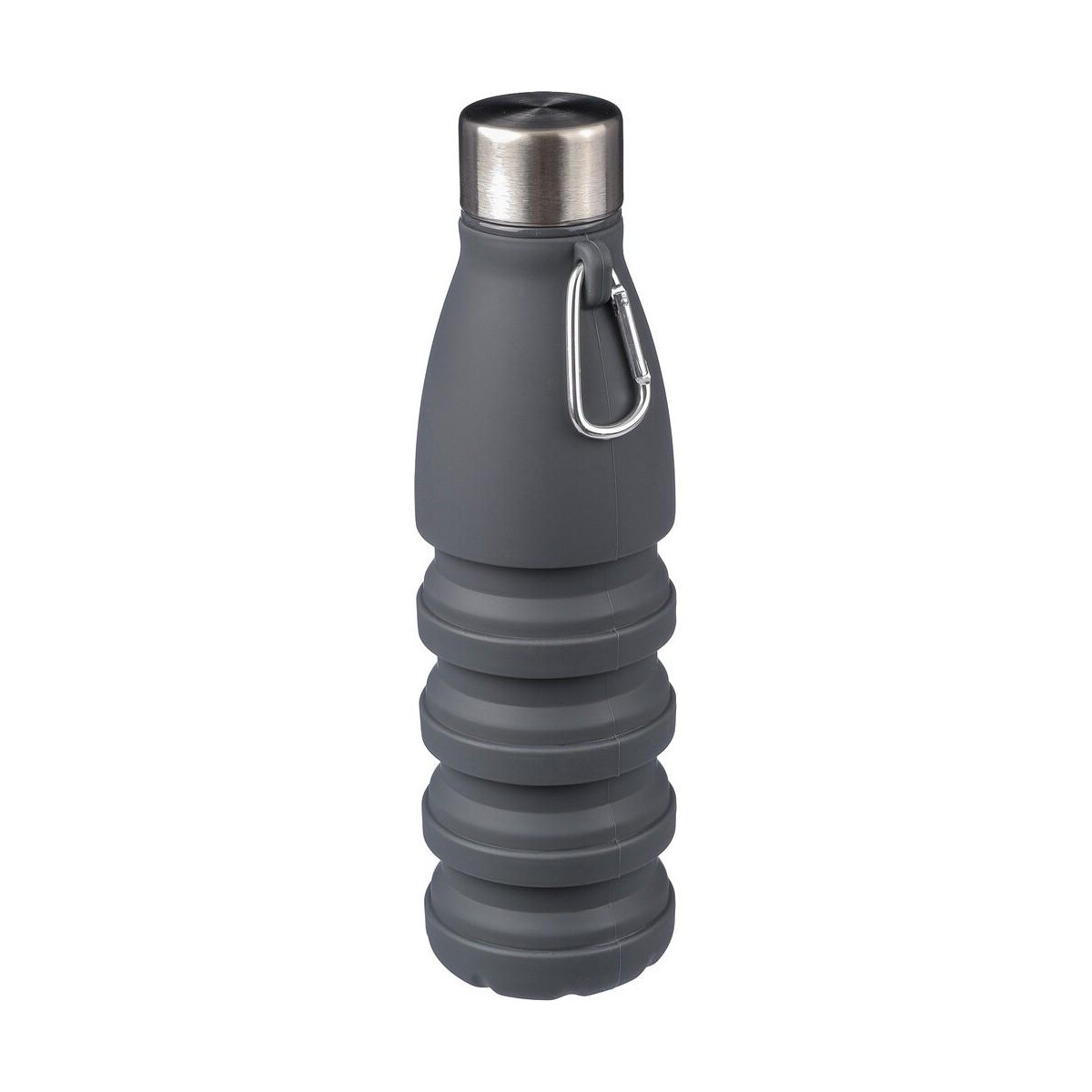 Butelki z logo – składana butelka sportowa 550 ml z karabińczykiem VA459-03_AAA03 Składana butelka sportowa 550 ml z karabińczykiem VA459-03_AAA03