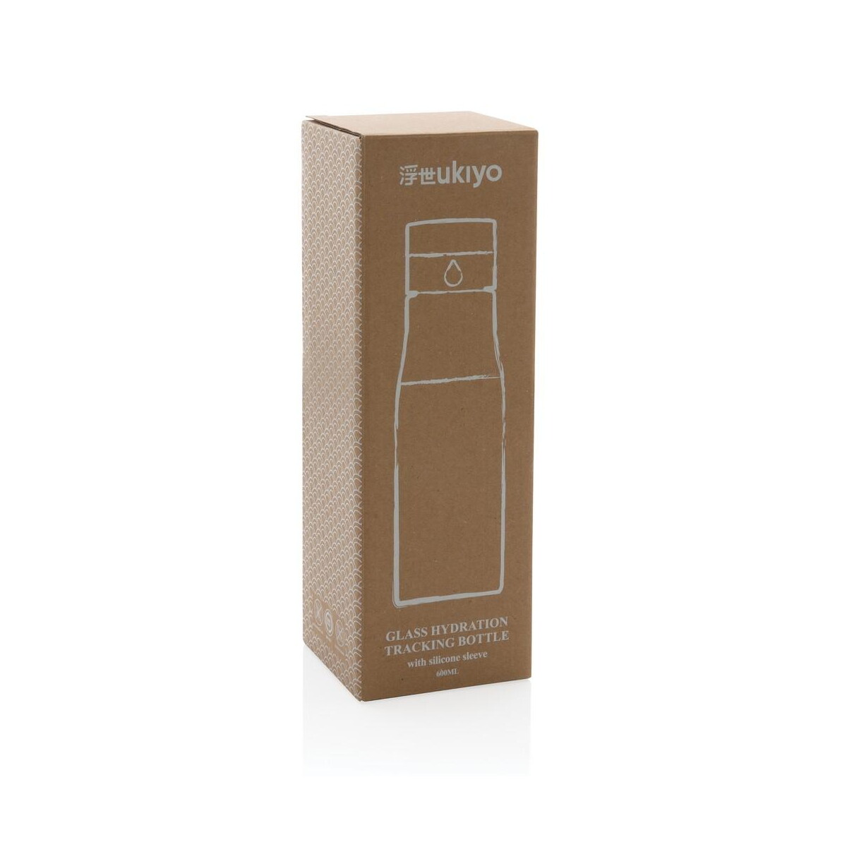 Butelki z logo – szklana butelka 650 ml ukiyo, monitorująca ilość wypitej wody P436.721__P_501 Szklana butelka 650 ml Ukiyo, monitorująca ilość wypitej wody P436.721__P_501