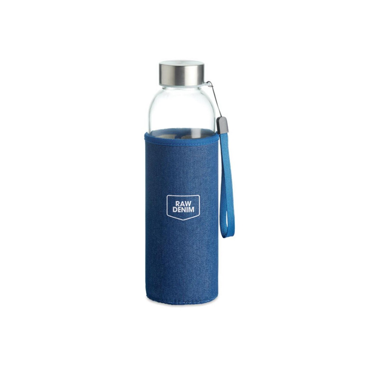 Butelki z logo – szklana butelka w etui 500 ml utah denim mo6192-04-print Szklana butelka w etui 500 ml UTAH DENIM mo6192-04-print