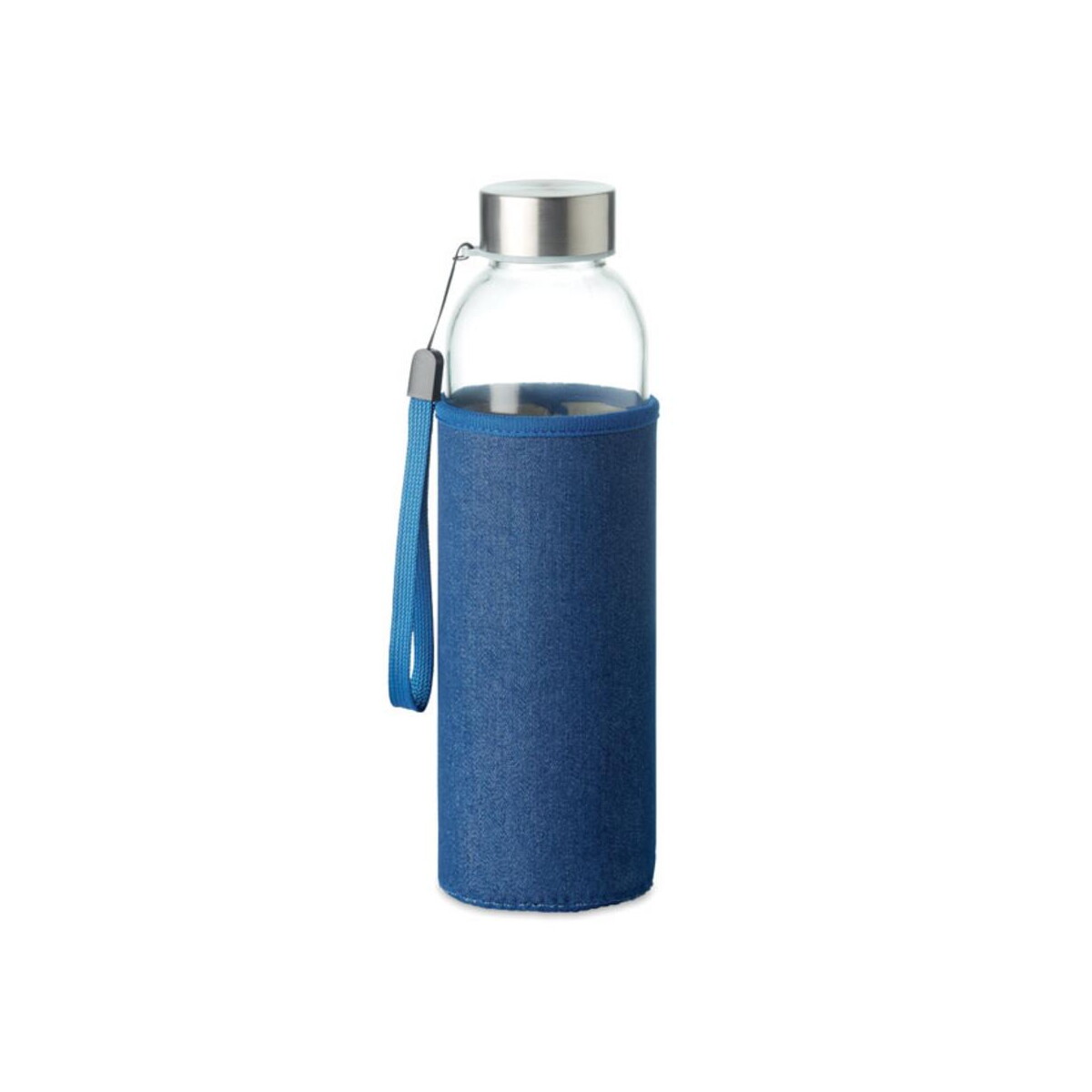 Butelki z logo – szklana butelka w etui 500 ml utah denim mo6192-04 Szklana butelka w etui 500 ml UTAH DENIM mo6192-04