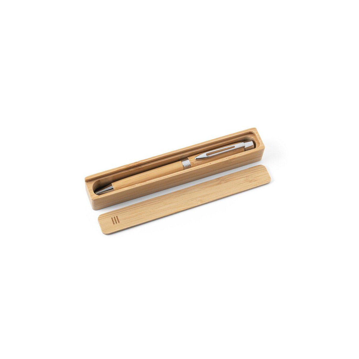 Długopisy bambusowe z logo – bahia ii. bambusowy długopis z klipsem i mechanizmem obrotowym 91789_160-box BAHIA II. Bambusowy długopis z klipsem i mechanizmem obrotowym 91789_160-box