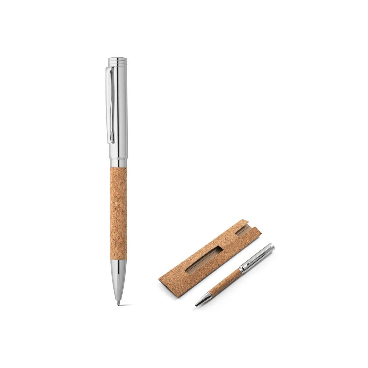CORKO. Długopis z korka i metalu z mechanizmem obrotowym 91788_set