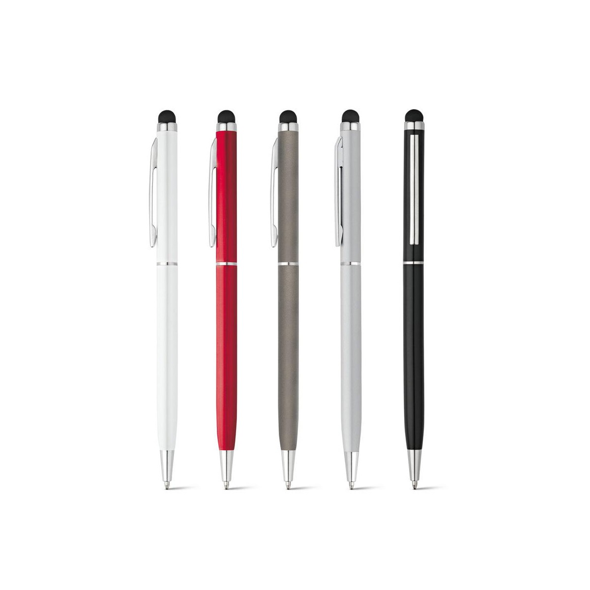 ZOE. Aluminiowy długopis z mechanizmem obrotowym i końcówką dotykową 91624_set