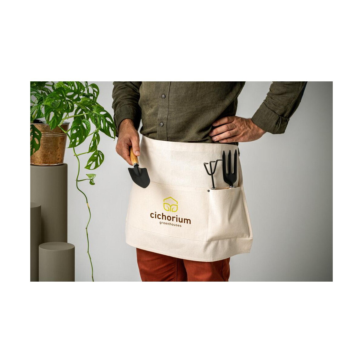 Fartuchy z logo – chicory. uniwersalny fartuch z bawełnianego płótna (260 g/m²) 99835_amb CHICORY. Uniwersalny fartuch z bawełnianego płótna (260 g/m²) 99835_amb