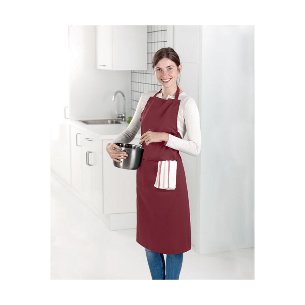 Fartuchy z logo – fartuch kuchenny regulowany fitted kitab mo8441-02-ambiant Fartuch kuchenny regulowany FITTED KITAB mo8441-02-ambiant