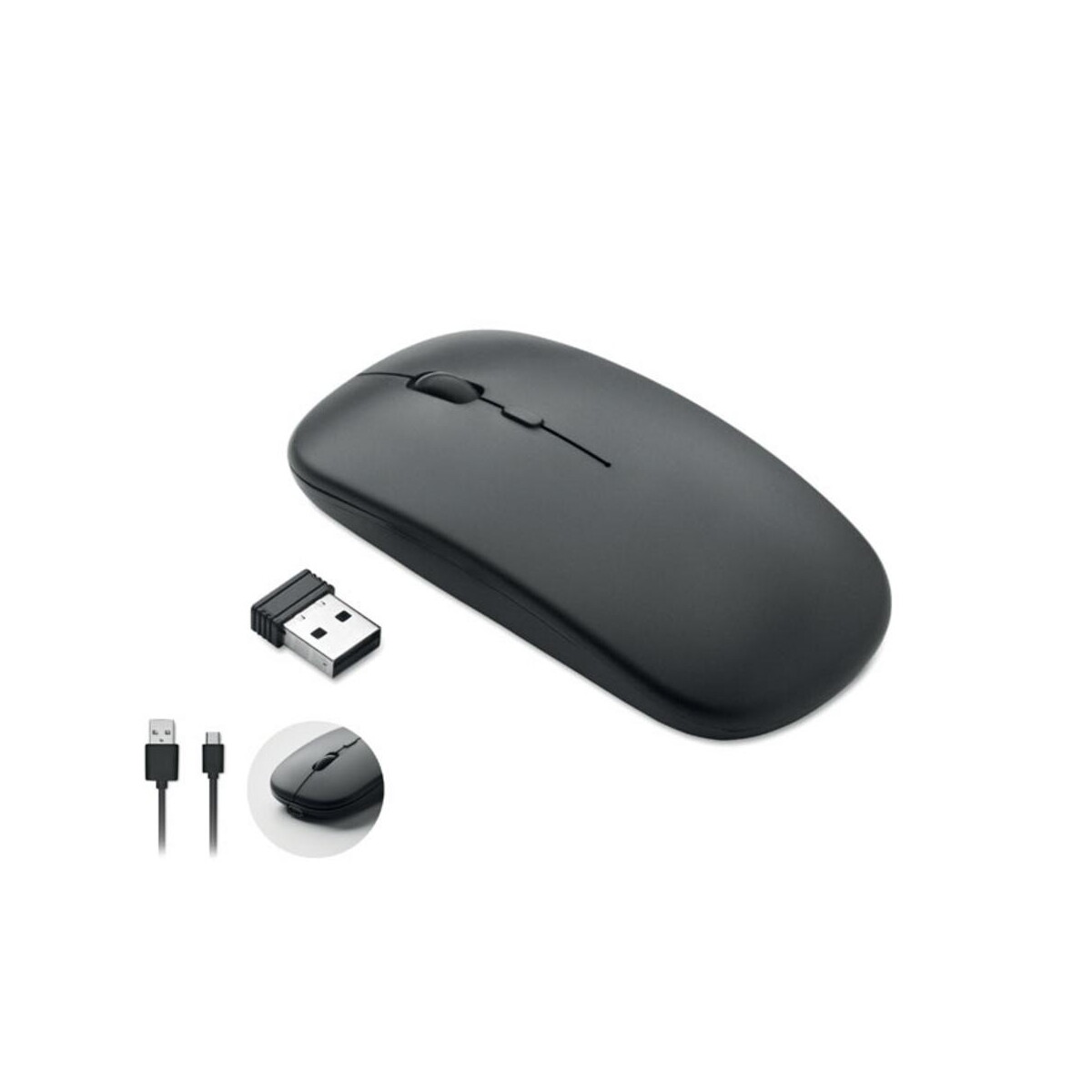 Gadżety do komputera z logo – mysz bezprzewodowa curvy c mo2222-03 Mysz bezprzewodowa CURVY C mo2222-03