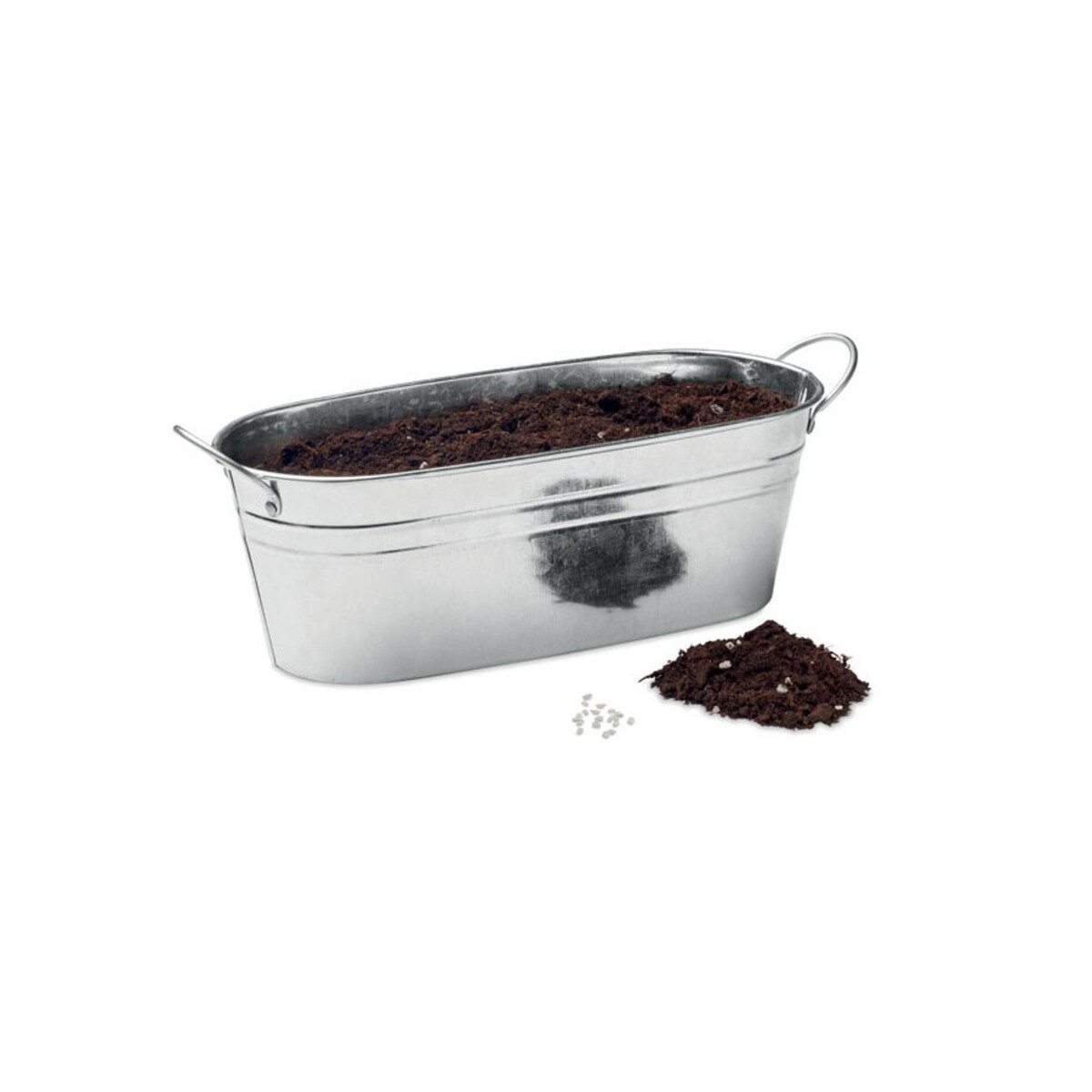 Gadżety do ogrodu z logo – cynkowa wanienka z nasionami mix seeds mo6497-16-side Cynkowa wanienka z nasionami MIX SEEDS mo6497-16-side