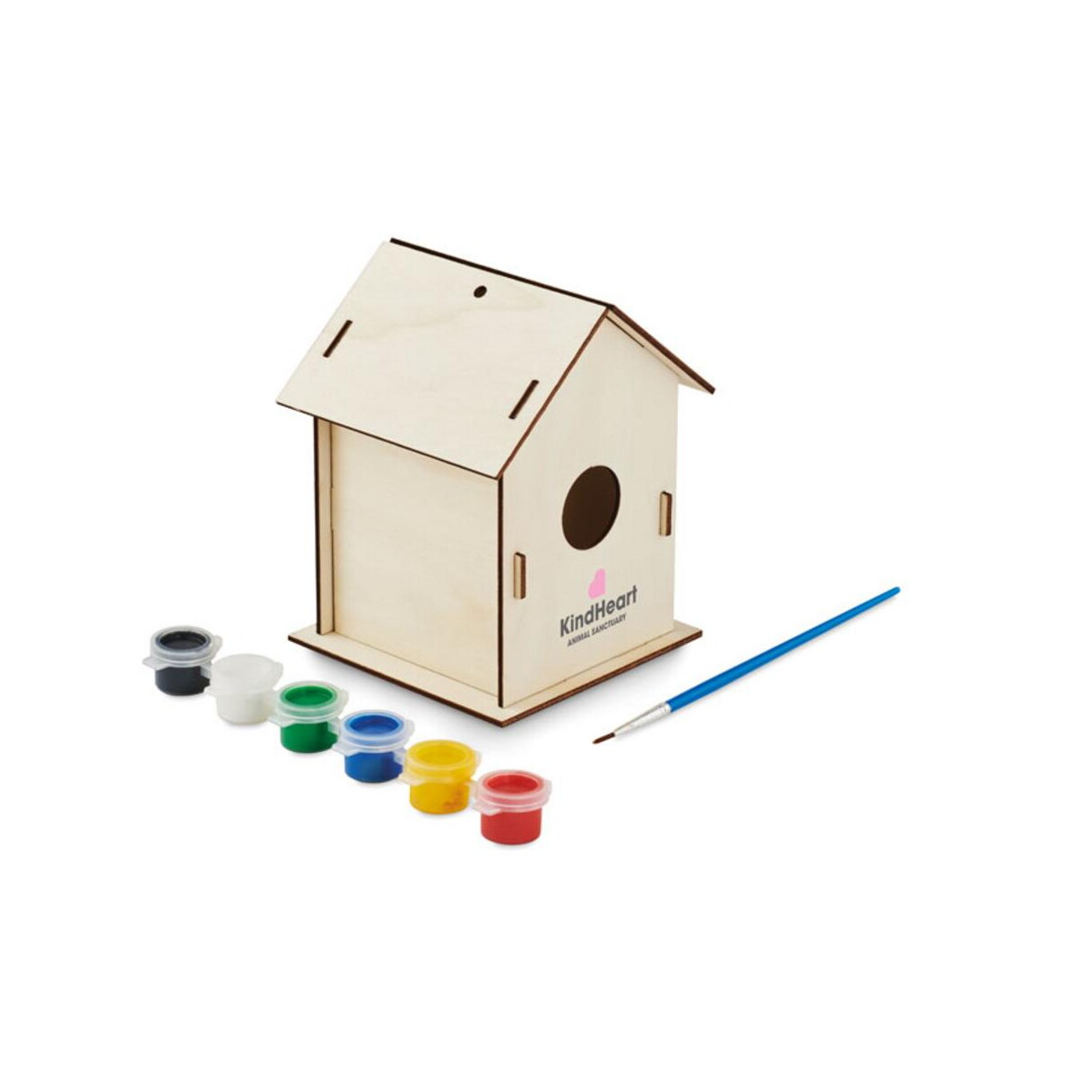 Gadżety do ogrodu z logo – drewniany domek dla ptaków diy painthouse mo2130-40-print Drewniany domek dla ptaków DIY PAINTHOUSE mo2130-40-print