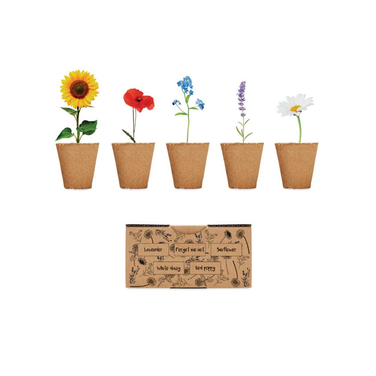 Gadżety do ogrodu z logo – zestaw do uprawy kwiatów flowers mo6500-13 Zestaw do uprawy kwiatów FLOWERS mo6500-13