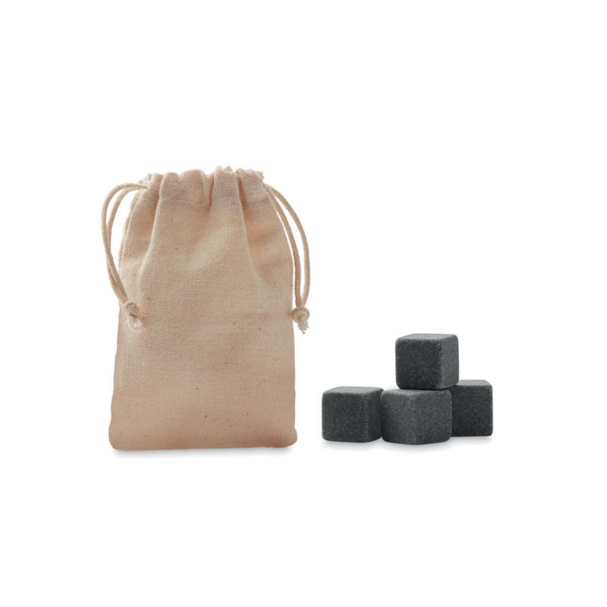 Gadżety do wina z logo – 4 kamienne kostki lodu w etui rocks mo9943-13 4 kamienne kostki lodu w etui ROCKS mo9943-13