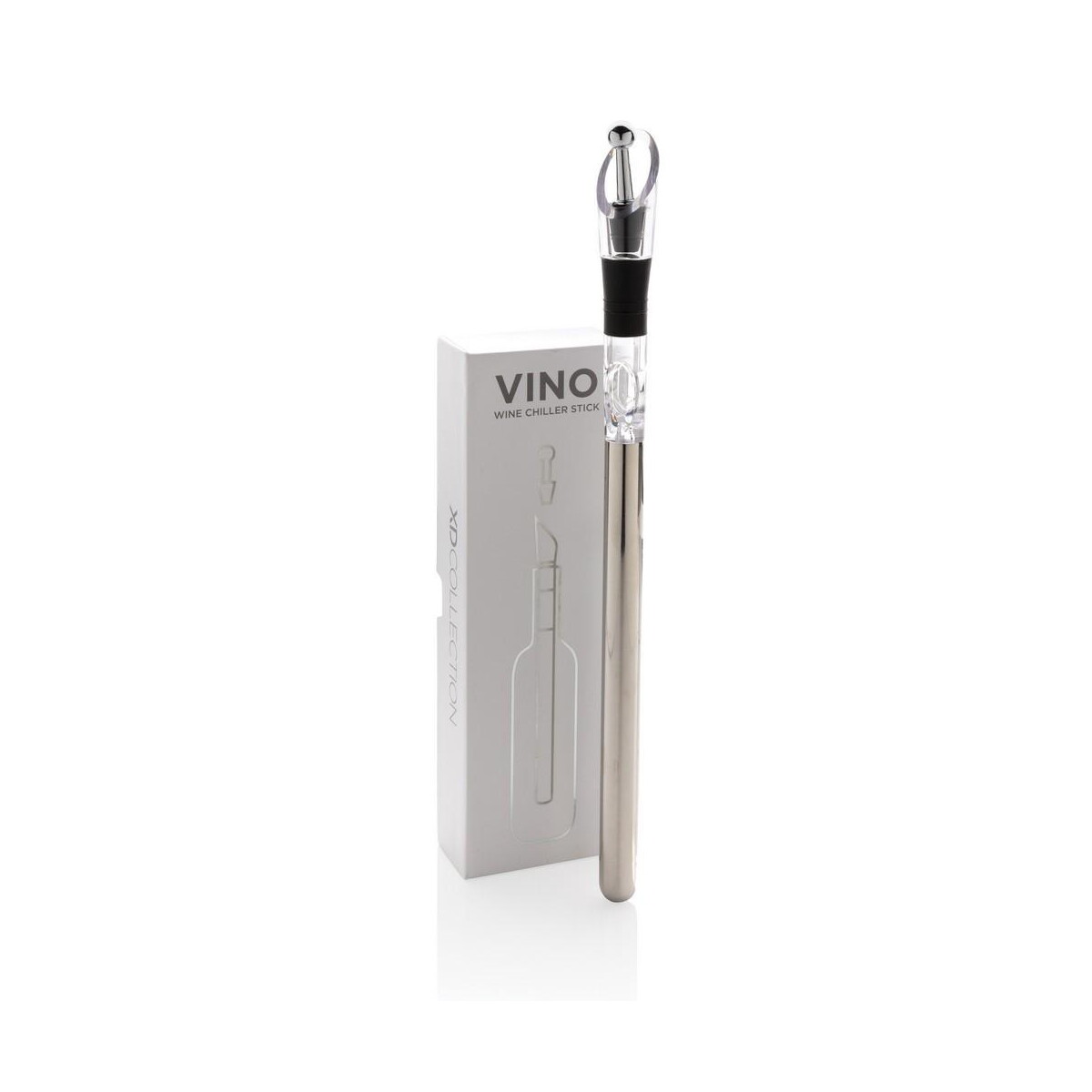 Gadżety do wina z logo – schładzacz do wina vino, nalewak z aeratorem P911.062__P_500 Schładzacz do wina Vino, nalewak z aeratorem P911.062__P_500