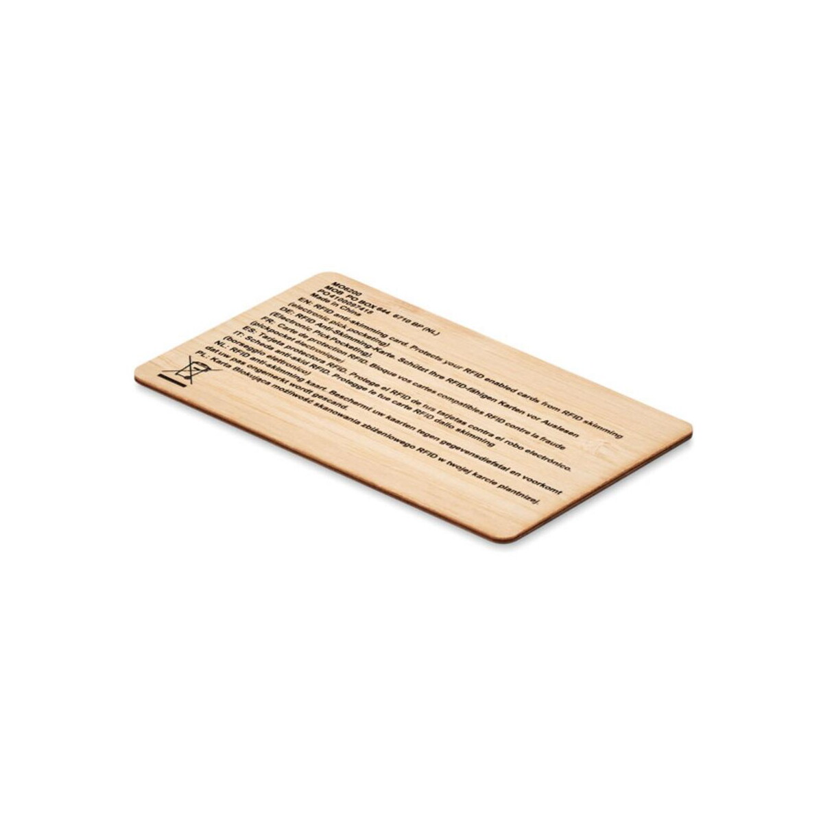 Gadżety na biurko z logo – karta rfid wykonana z bambusa custos + mo6200-40-side Karta RFID wykonana z bambusa CUSTOS + mo6200-40-side